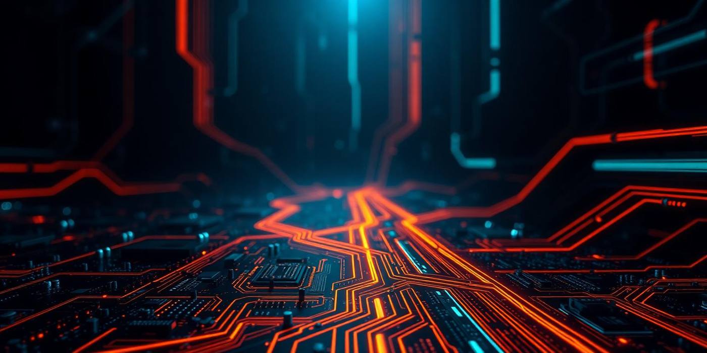 Glowing circuit board pathways